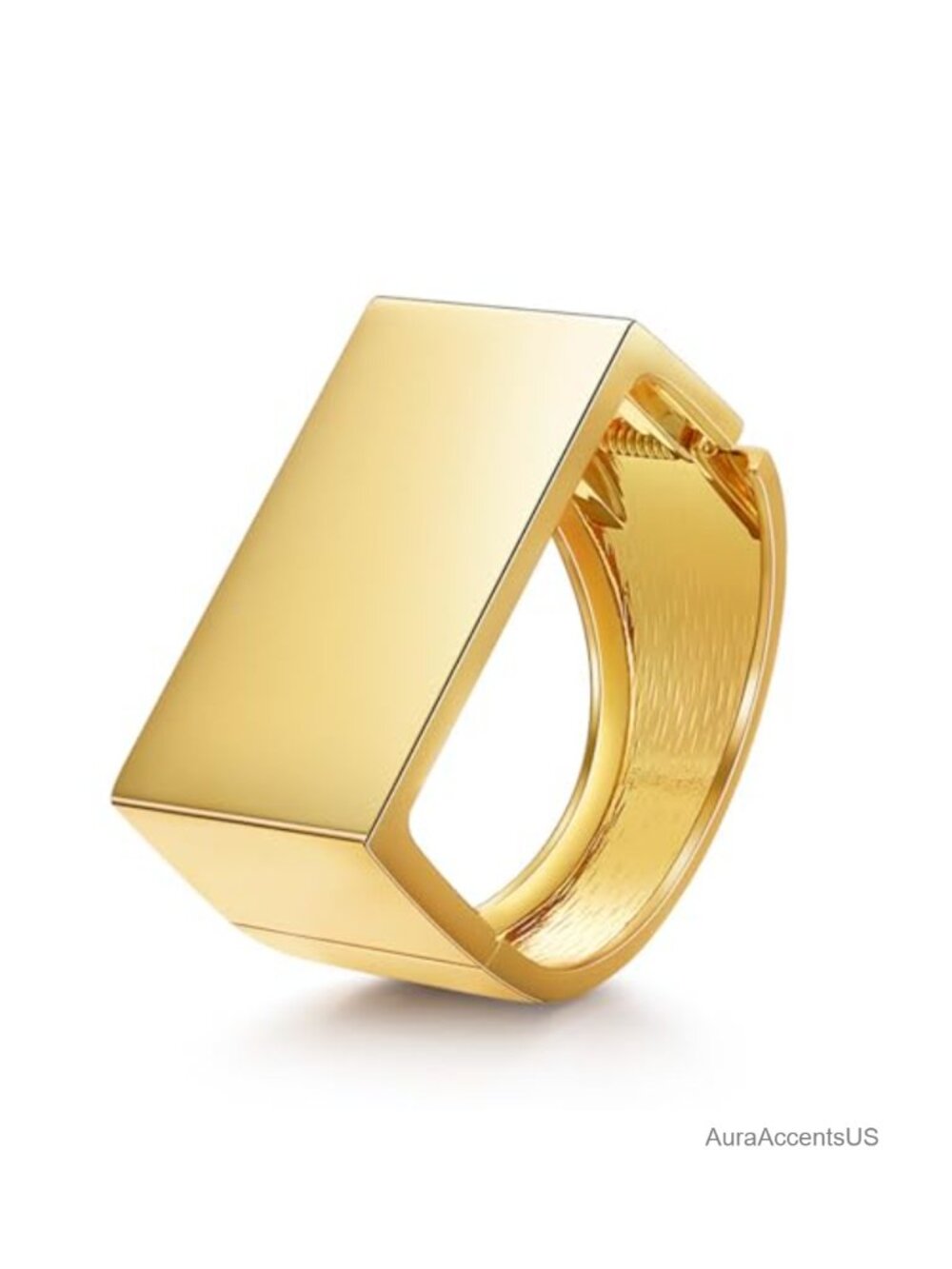Wide Cuff Chunky Gold-Plated Open Bangle Bracelet for Women Hammered